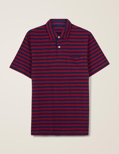 Slub Polo - Navy Blue/Sumac Stripe Slub Polo - Navy Blue/Sumac Stripe