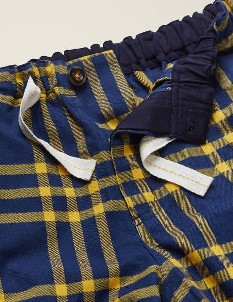 Flannel Pajama Shorts - Navy Blue/Saffron Check Flannel Pajama Shorts - Navy Blue/Saffron Check