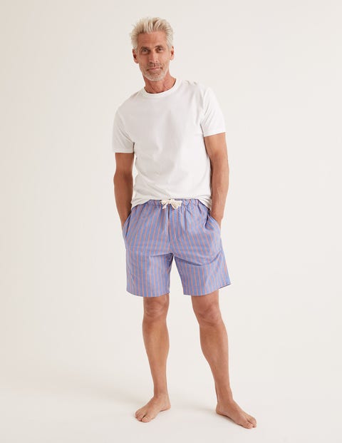Cotton Poplin Pyjama Shorts - Duke/Tropical Orange Stripe Cotton Poplin Pyjama Shorts - Duke/Tropical Orange Stripe