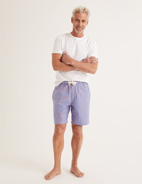 Cotton Poplin Pyjama Shorts - Duke/Tropical Orange Stripe Cotton Poplin Pyjama Shorts - Duke/Tropical Orange Stripe