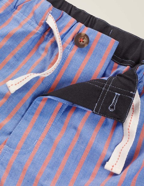Cotton Poplin Pyjama Shorts - Duke/Tropical Orange Stripe Cotton Poplin Pyjama Shorts - Duke/Tropical Orange Stripe