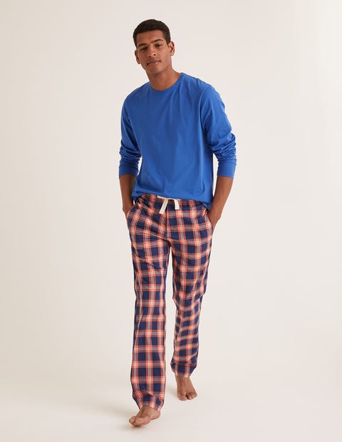 Cotton Poplin Pajama Bottoms - Tropical Orange Check Cotton Poplin Pajama Bottoms - Tropical Orange Check