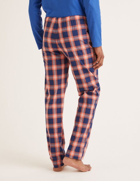 Cotton Poplin Pajama Bottoms - Tropical Orange Check Cotton Poplin Pajama Bottoms - Tropical Orange Check