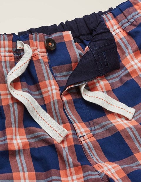 Cotton Poplin Pajama Bottoms - Tropical Orange Check Cotton Poplin Pajama Bottoms - Tropical Orange Check