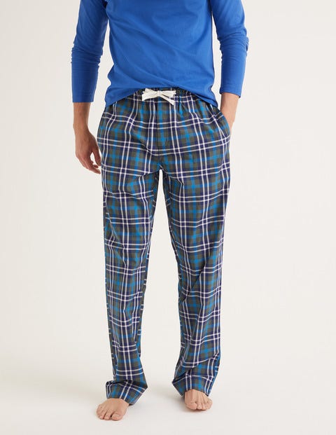 Cotton Poplin Pajama Bottoms - Richmond Green Multi Check Cotton Poplin Pajama Bottoms - Richmond Green Multi Check