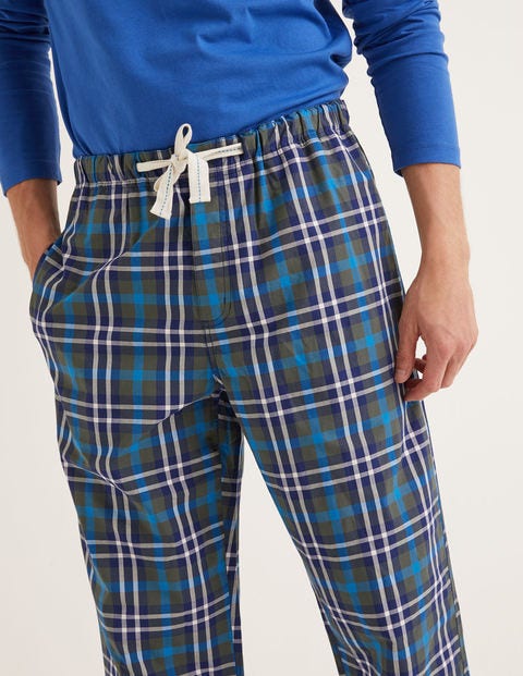 Cotton Poplin Pajama Bottoms - Richmond Green Multi Check Cotton Poplin Pajama Bottoms - Richmond Green Multi Check