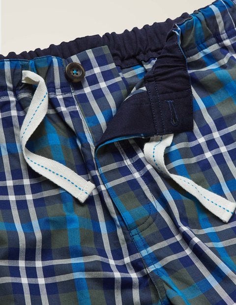 Cotton Poplin Pyjama Bottoms - Richmond Green Multi Check Cotton Poplin Pyjama Bottoms - Richmond Green Multi Check