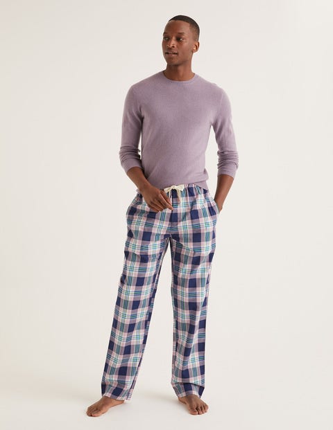 Cotton Poplin Pyjama Bottoms - Pale Plum Multi Check Cotton Poplin Pyjama Bottoms - Pale Plum Multi Check