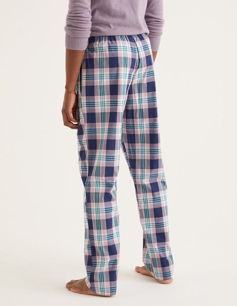 Cotton Poplin Pyjama Bottoms - Pale Plum Multi Check Cotton Poplin Pyjama Bottoms - Pale Plum Multi Check