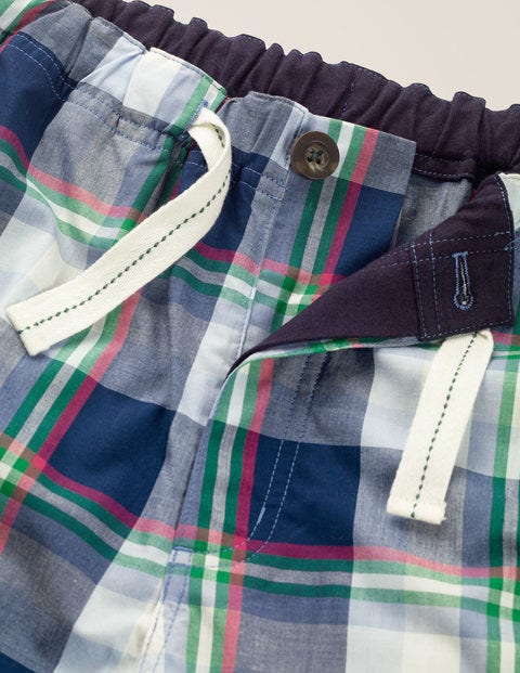 Cotton Poplin Pyjama Bottoms - Navy Blue Multi Check Cotton Poplin Pyjama Bottoms - Navy Blue Multi Check