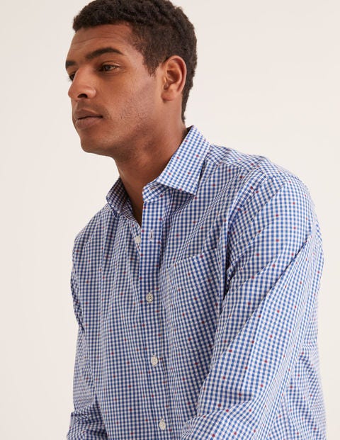 Poplin Pattern Shirt - Gingham Clip Dot Poplin Pattern Shirt - Gingham Clip Dot