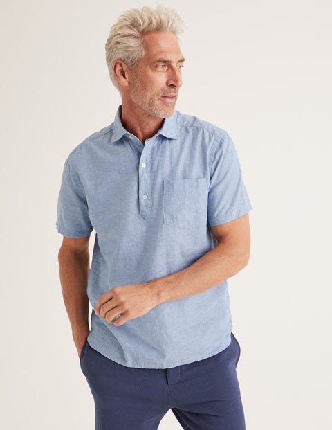 Linen Cotton Popover - Washed Blue Chambray Linen Cotton Popover - Washed Blue Chambray