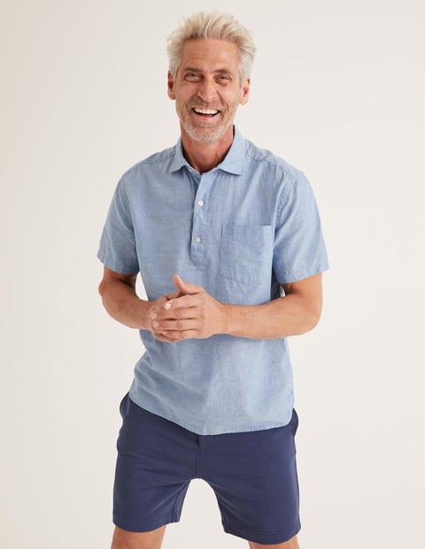 Linen Cotton Popover - Washed Blue Chambray Linen Cotton Popover - Washed Blue Chambray