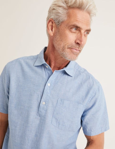 Linen Cotton Popover - Washed Blue Chambray Linen Cotton Popover - Washed Blue Chambray