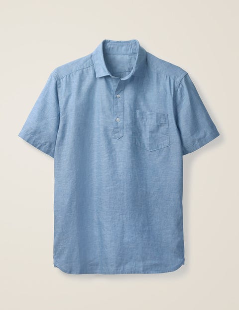 Linen Cotton Popover - Washed Blue Chambray Linen Cotton Popover - Washed Blue Chambray