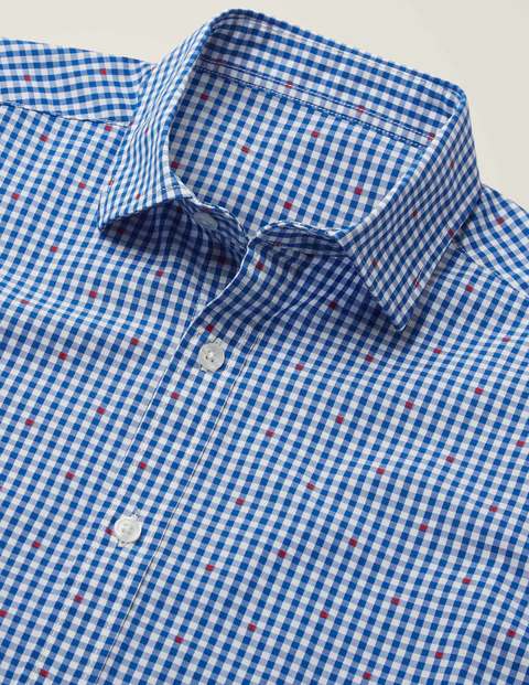Slim Fit Poplin Pattern Shirt - Gingham Clip Dot Slim Fit Poplin Pattern Shirt - Gingham Clip Dot
