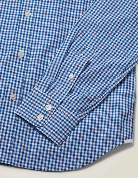 Slim Fit Poplin Pattern Shirt - Gingham Clip Dot Slim Fit Poplin Pattern Shirt - Gingham Clip Dot