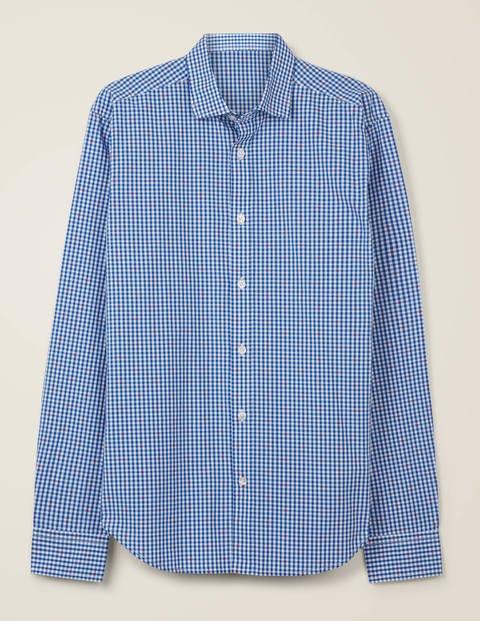 Slim Fit Poplin Pattern Shirt - Gingham Clip Dot Slim Fit Poplin Pattern Shirt - Gingham Clip Dot