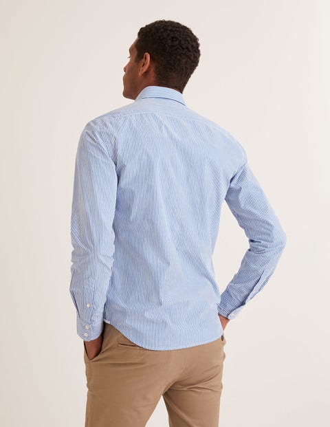 Slim Fit Poplin Pattern Shirt - Green Baize/Duke Stripe Slim Fit Poplin Pattern Shirt - Green Baize/Duke Stripe