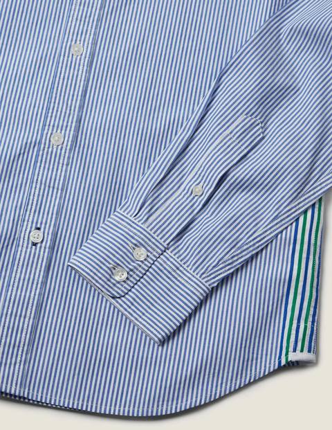 Slim Fit Poplin Pattern Shirt - Green Baize/Duke Stripe Slim Fit Poplin Pattern Shirt - Green Baize/Duke Stripe