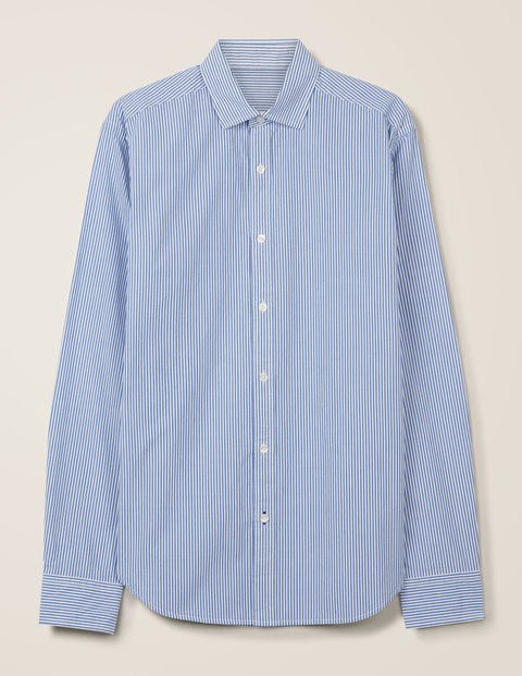 Slim Fit Poplin Pattern Shirt - Green Baize/Duke Stripe Slim Fit Poplin Pattern Shirt - Green Baize/Duke Stripe