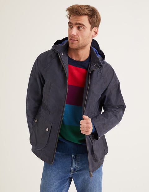 Boden Holt Gewachste Jacke  Herren , Navy S