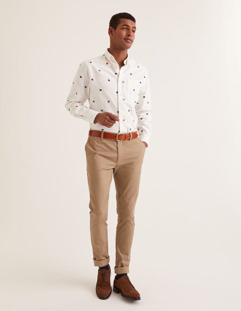 Slim Fit Oxford Pattern Shirt - Multi Beetle Embroidery Slim Fit Oxford Pattern Shirt - Multi Beetle Embroidery