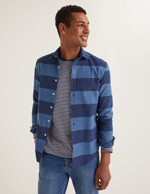 Slim Fit Indigo Stripe Shirt - Indigo Stripe Slim Fit Indigo Stripe Shirt - Indigo Stripe