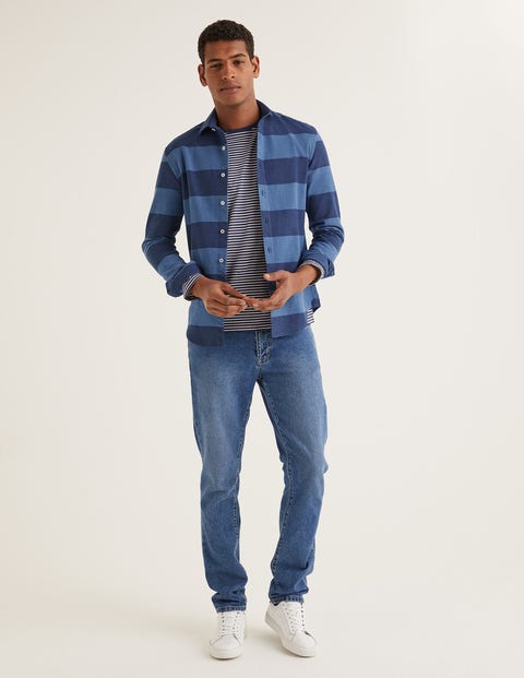 Slim Fit Indigo Stripe Shirt - Indigo Stripe Slim Fit Indigo Stripe Shirt - Indigo Stripe