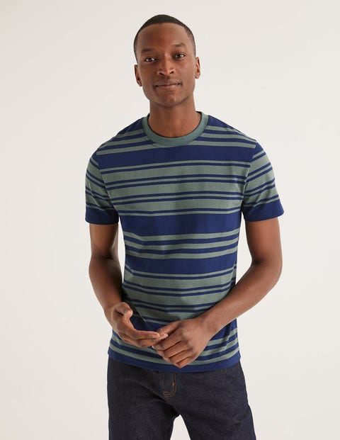 T-Shirt Mit Retrostreifen - Navyblau/Lorbeerkranz T-Shirt Mit Retrostreifen - Navyblau/Lorbeerkranz