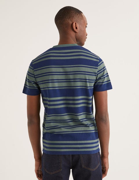 T-Shirt Mit Retrostreifen - Navyblau/Lorbeerkranz T-Shirt Mit Retrostreifen - Navyblau/Lorbeerkranz