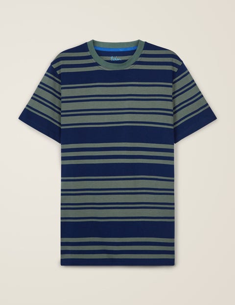 T-Shirt Mit Retrostreifen - Navyblau/Lorbeerkranz T-Shirt Mit Retrostreifen - Navyblau/Lorbeerkranz