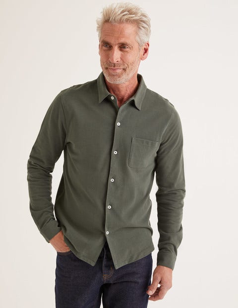 Chemise À Manches Longues En Piqué - Vert Richmond Chemise À Manches Longues En Piqué - Vert Richmond