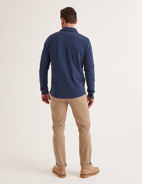 Piqué-Langarmshirt - Helles Navy Piqué-Langarmshirt - Helles Navy