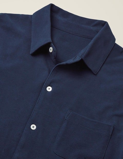 Piqué-Langarmshirt - Helles Navy Piqué-Langarmshirt - Helles Navy