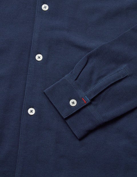Piqué-Langarmshirt - Helles Navy Piqué-Langarmshirt - Helles Navy
