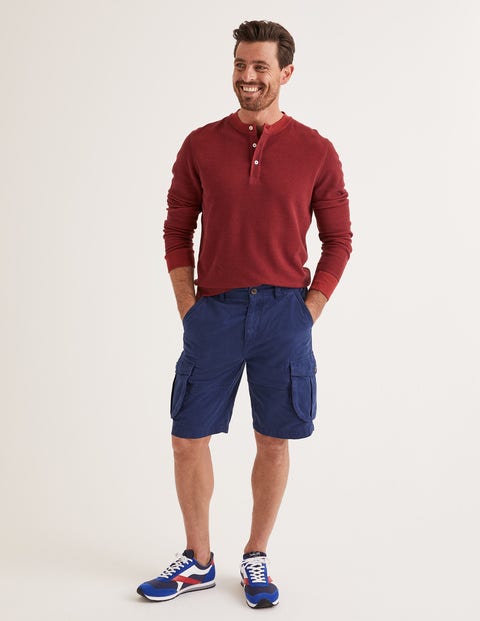 Long Sleeve Waffle Henley - Mulberry/Autumn Red Long Sleeve Waffle Henley - Mulberry/Autumn Red