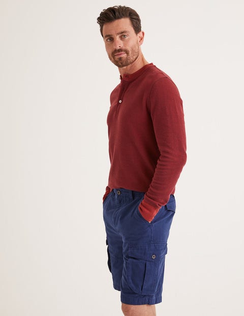 Long Sleeve Waffle Henley - Mulberry/Autumn Red Long Sleeve Waffle Henley - Mulberry/Autumn Red