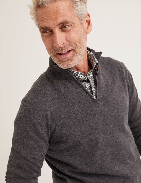 Pull Putney Partiellement Zippé - Chiné anthracite Pull Putney Partiellement Zippé - Chiné anthracite