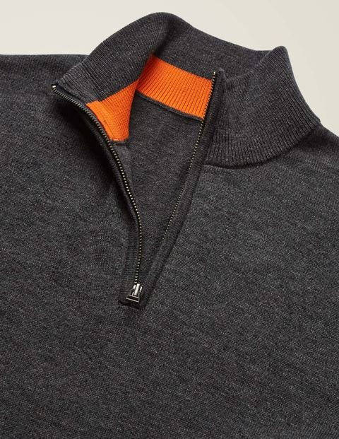 Pull Putney Partiellement Zippé - Chiné anthracite Pull Putney Partiellement Zippé - Chiné anthracite