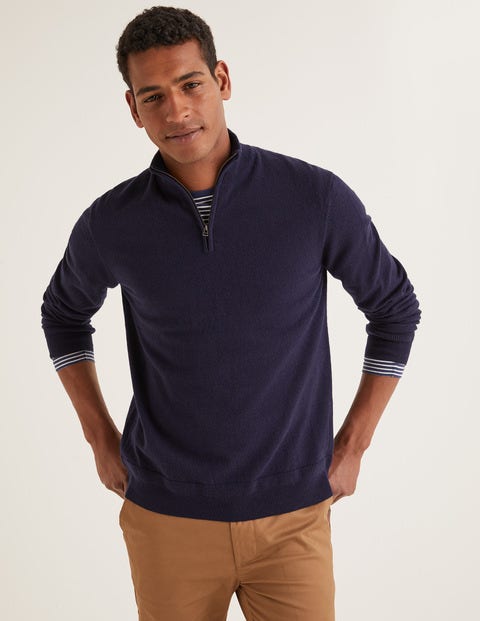 Pull Putney Partiellement Zippé - Bleu marine Pull Putney Partiellement Zippé - Bleu marine