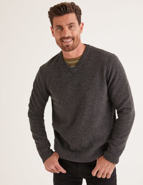 Maida Vale V-Neck - Charcoal Marl Maida Vale V-Neck - Charcoal Marl
