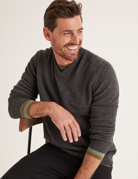 Maida Vale V-Neck - Charcoal Marl Maida Vale V-Neck - Charcoal Marl