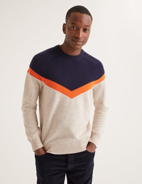Pull Col Rond Lockton - Chevrons avoine Pull Col Rond Lockton - Chevrons avoine