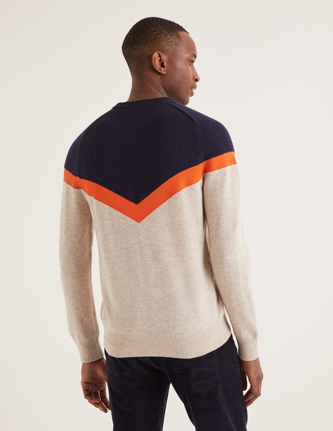 Pull Col Rond Lockton - Chevrons avoine Pull Col Rond Lockton - Chevrons avoine