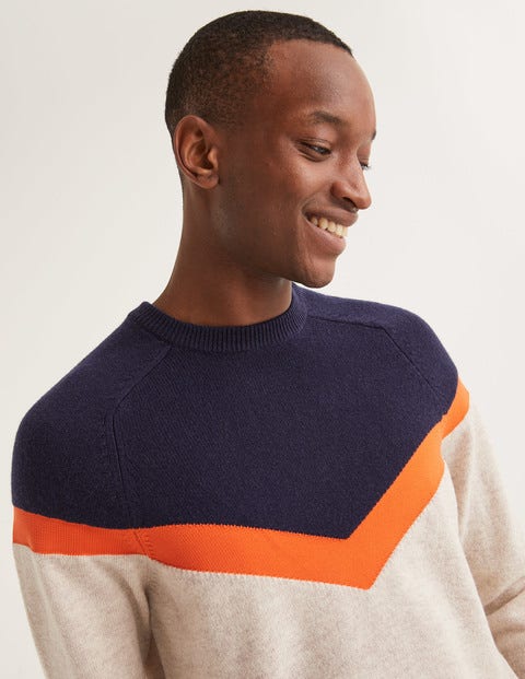 Pull Col Rond Lockton - Chevrons avoine Pull Col Rond Lockton - Chevrons avoine