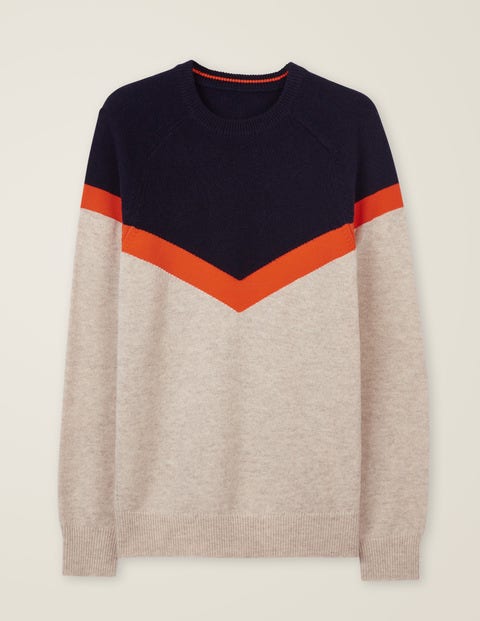 Pull Col Rond Lockton - Chevrons avoine Pull Col Rond Lockton - Chevrons avoine