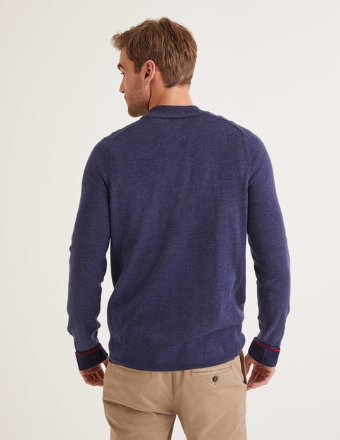Amberley Merino Half-Zip - Blue Chest Stripe Amberley Merino Half-Zip - Blue Chest Stripe