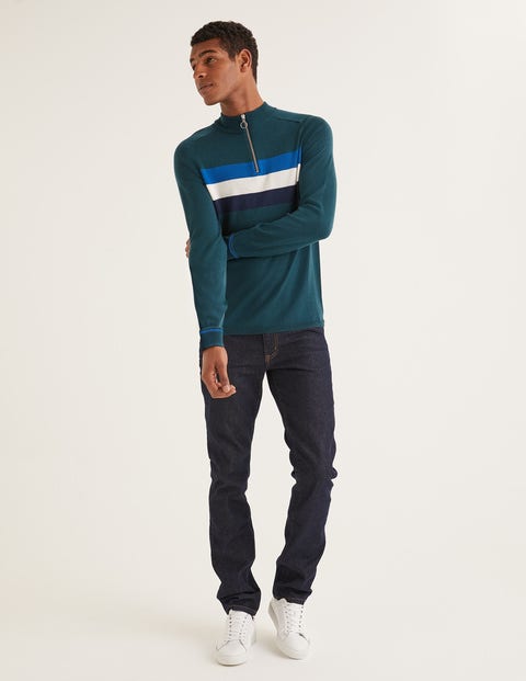 Amberley Merino Half-Zip - Topiary Chest Stripe Amberley Merino Half-Zip - Topiary Chest Stripe
