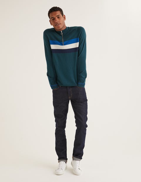 Amberley Merino Half-Zip - Topiary Chest Stripe Amberley Merino Half-Zip - Topiary Chest Stripe